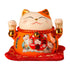 Lucky Cat Coin Bank 4.5in Exquisite Cute Bring Luck Good Wish Ceramic Fortune Cat Saving Pot Desk Decoration Orange