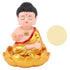 Buddha Ornament Solar Powered Light Energy Sensing Auto Nod Buddha Decoration for Home Car Office Gold Clothes