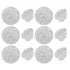Placemats and Coasters Set Hollow Insulation 6 Pcs Round Dining Table Place Mats and 6 Pcs Leaf Shape Cup Coasters Silver