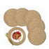 6pcs Round Placemats Slip Proof Prevent Scalding Insulation Decorative Woven Table Mats for Home Cafe Khaki 11.8in