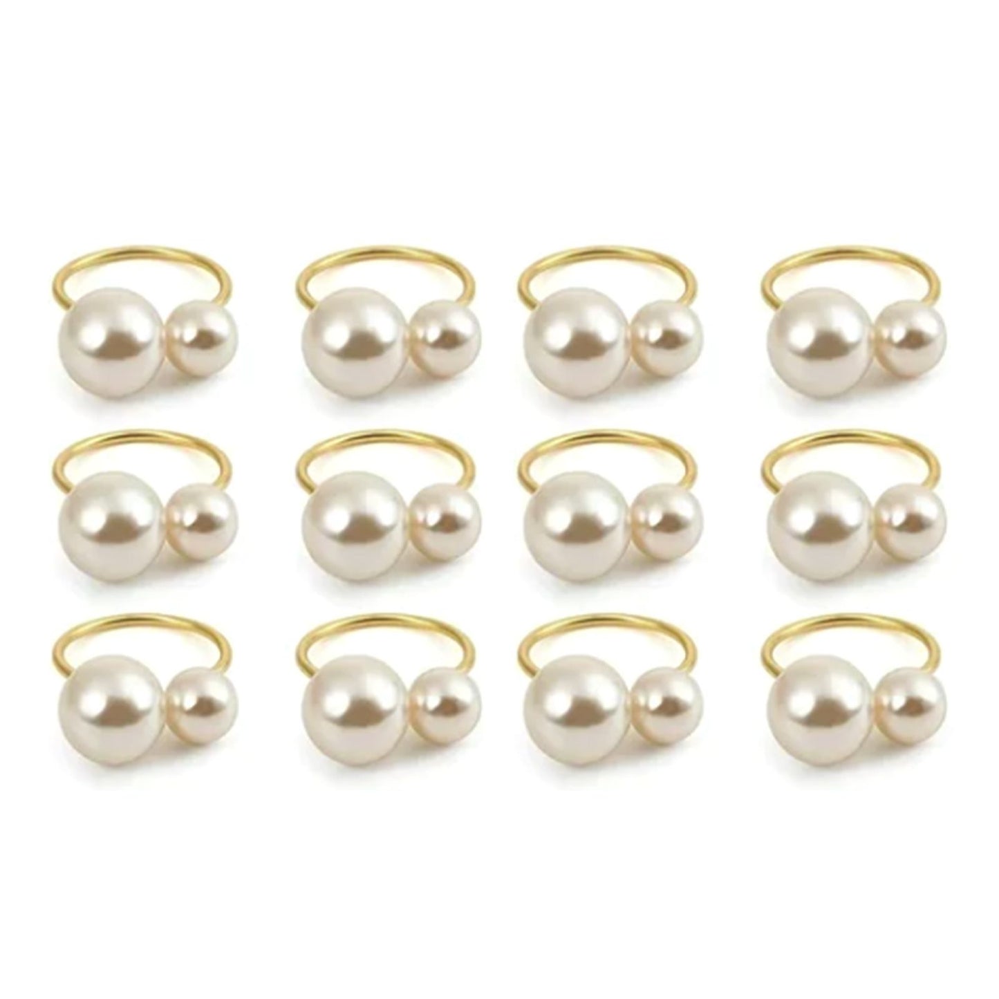 12pcs Napkin Ring Washable Decorative Exquisite Metal Napkin Ring Buckle for Wedding Party Banquet Christmas Dinner