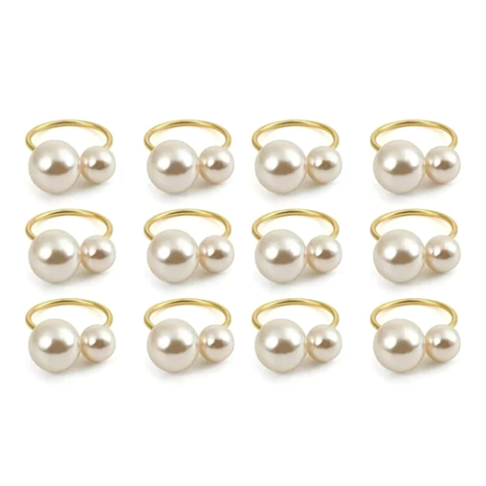 12pcs Napkin Ring Washable Decorative Exquisite Metal Napkin Ring Buckle for Wedding Party Banquet Christmas Dinner