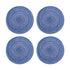 4Pcs Circular Cup Mat Braiding Heat Resistant Bowl Plate Mat Nordic Style Insulation Coaster Blue
