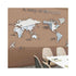 Acrylic Wall Stickers 3D World Map Wall Mirror Sticker for Office Study Living Room Bedroom Silver