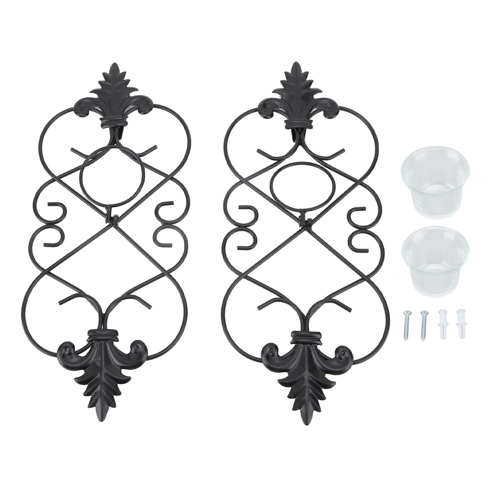 2PCS Wall Hanging Candle Holder Iron Hanging Wall Candle Holders for Home Decoration Weddings Events
