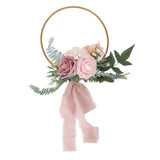 Artificial Succulents Wreath Iron Foam Greenery Wreath Portable Bridal Wreath for Wedding Celebration A