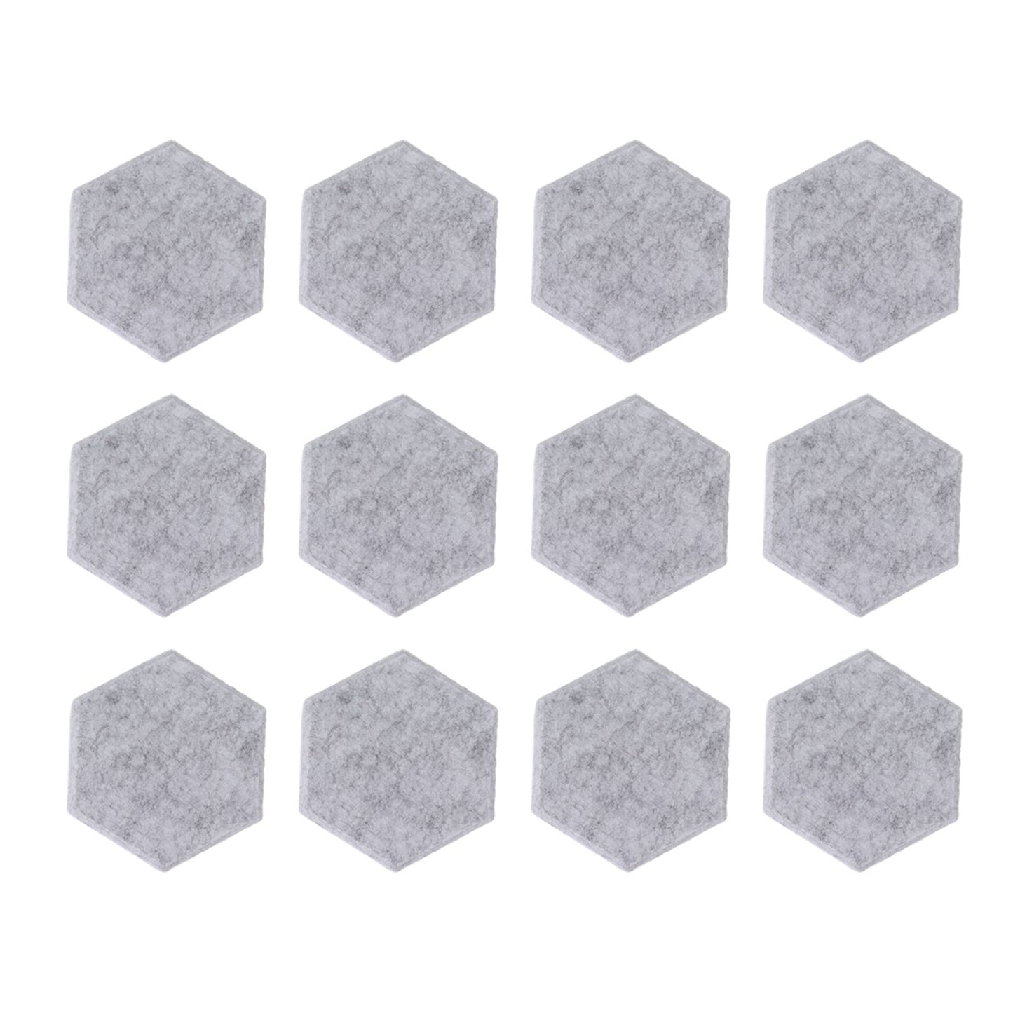 12PCS Hexagon Acoustic Panels High Density Sound Absorbing Panels Sound Proof Beveled Edge Wall Panels 14x12x7cm Light Gray