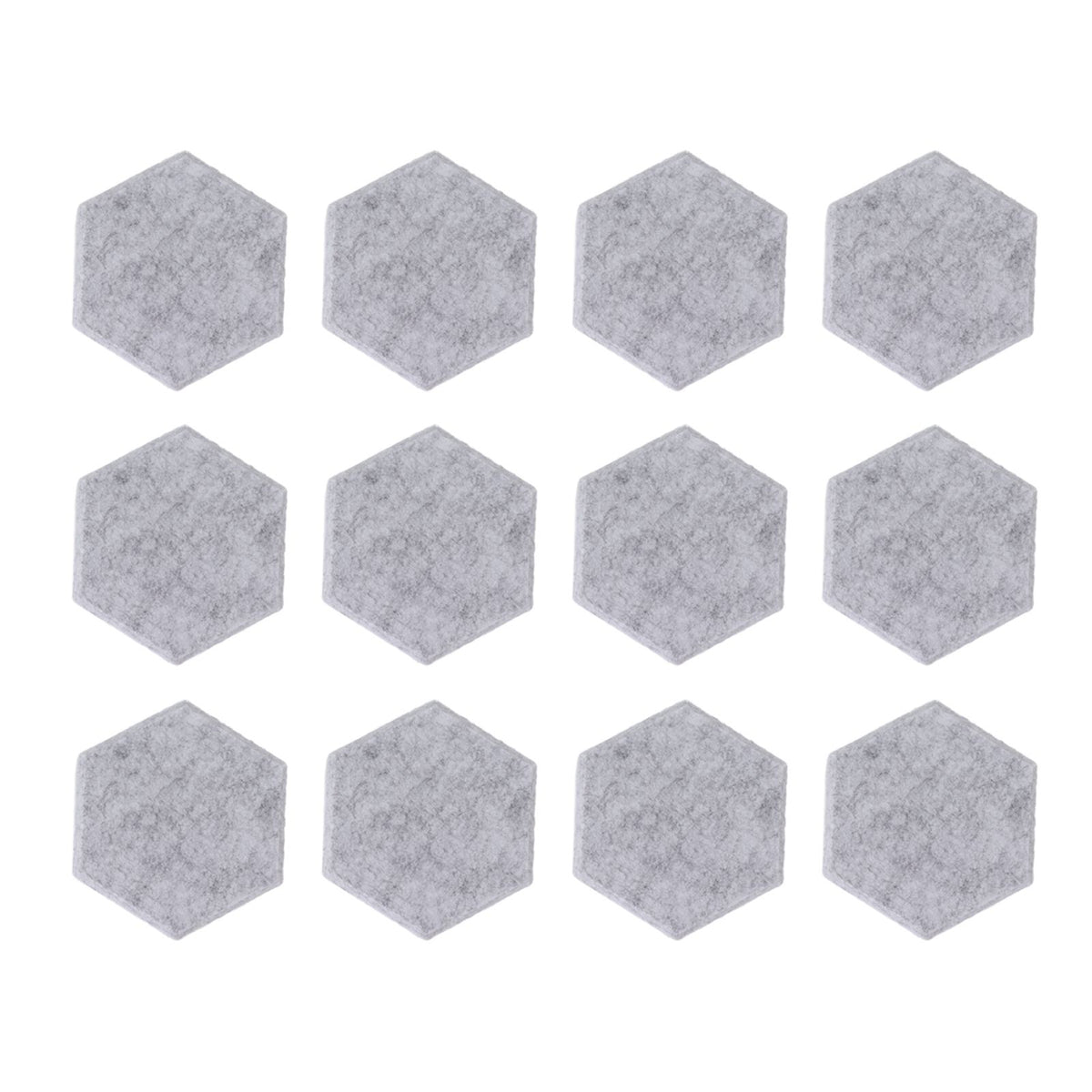 12PCS Hexagon Acoustic Panels High Density Sound Absorbing Panels Sound Proof Beveled Edge Wall Panels 14x12x7cm Light Gray