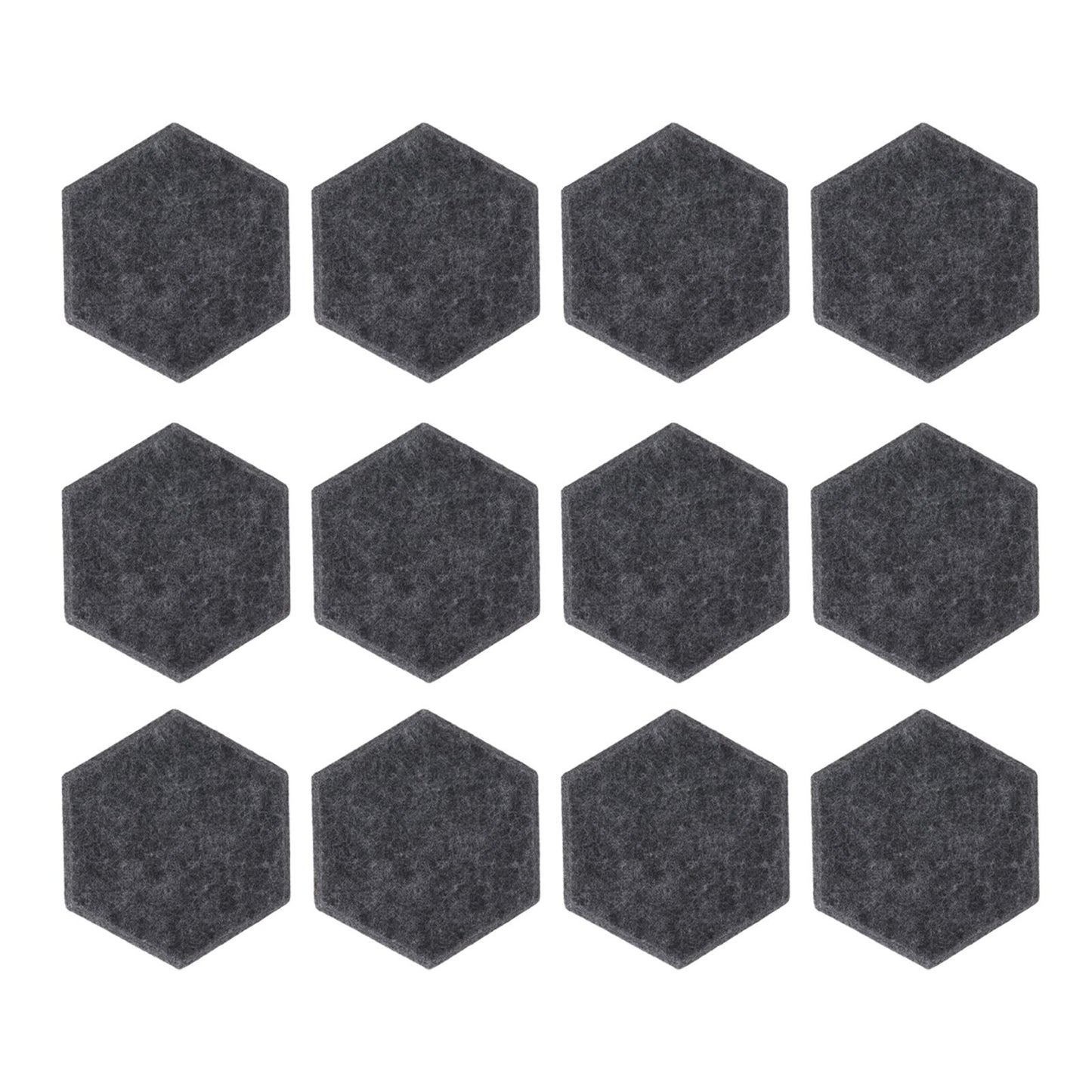 12PCS Hexagon Acoustic Panels High Density Sound Absorbing Panels Sound Proof Beveled Edge Wall Panels 14x12x7cm Dark Gray