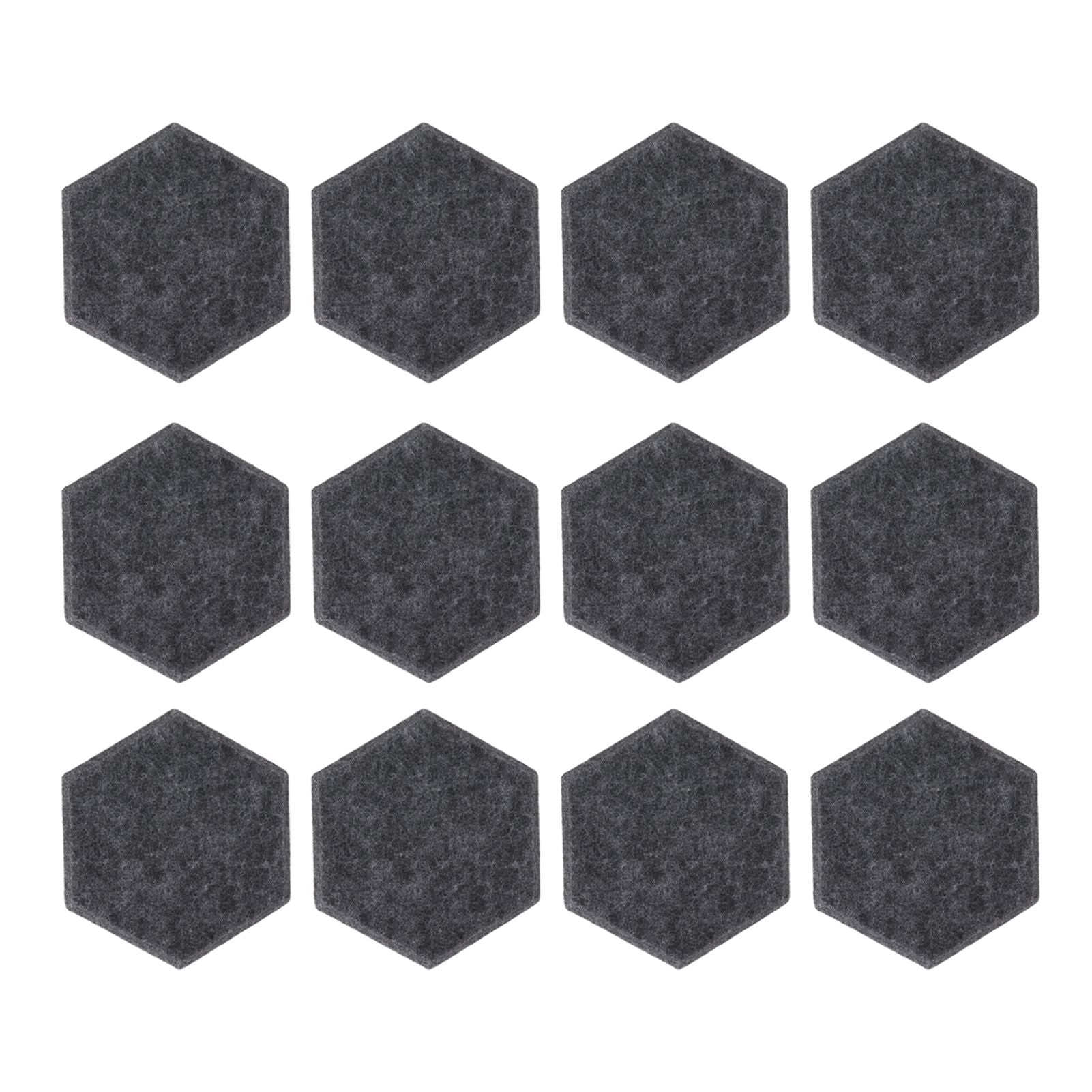 12PCS Hexagon Acoustic Panels High Density Sound Absorbing Panels Sound Proof Beveled Edge Wall Panels 14x12x7cm Dark Gray