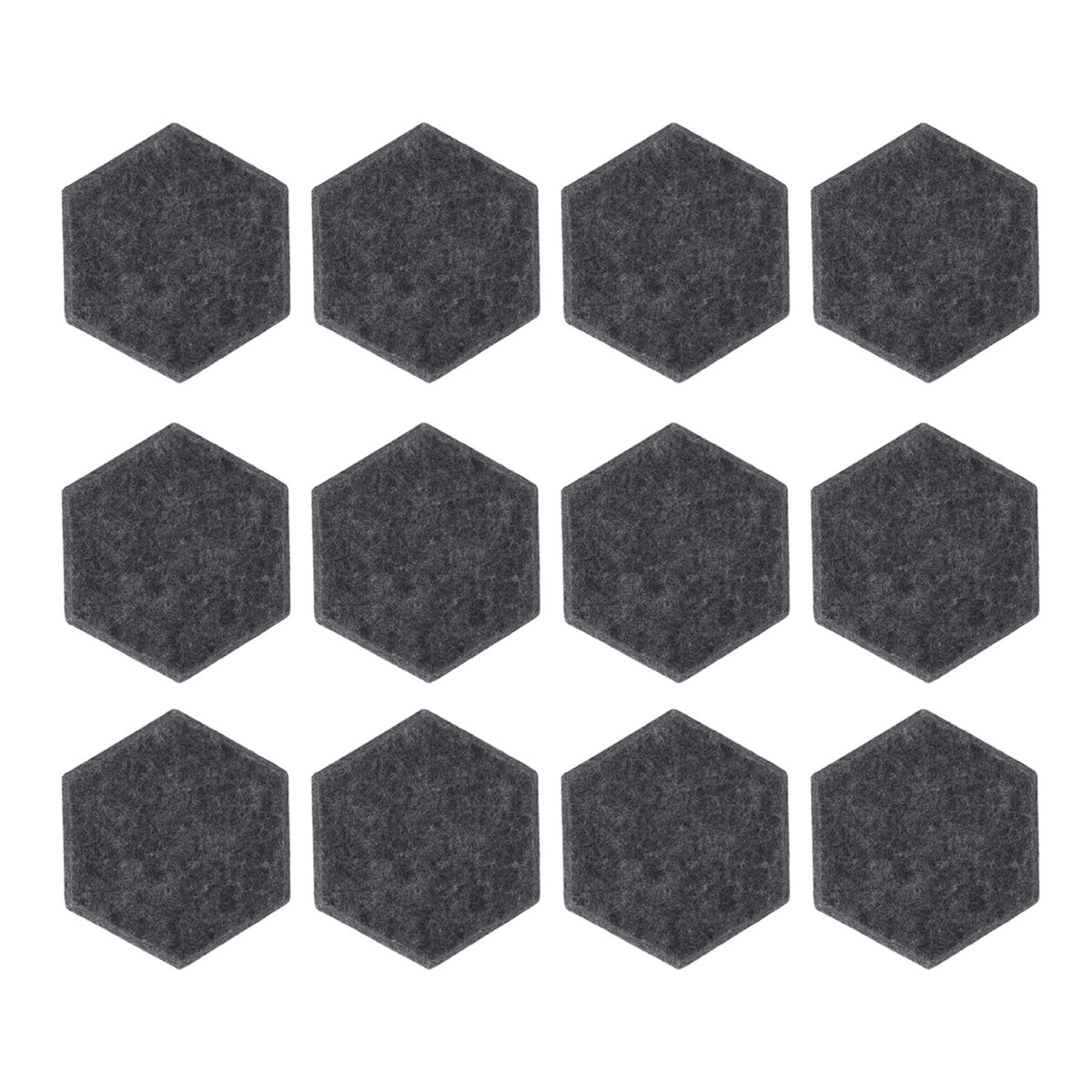 12PCS Hexagon Acoustic Panels High Density Sound Absorbing Panels Sound Proof Beveled Edge Wall Panels 14x12x7cm Dark Gray