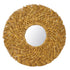 Straw Weaving Wall Mirror Retro Beautiful Woven Wall Hanging Mirror for Dorm Room Decoration Gold