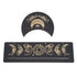 2 Pieces Wooden Tarot Card Stand Holder Moon Shape and Rectangle Wooden Tarot Card Display Stand Base Black Type A