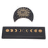2 Pieces Wooden Tarot Card Stand Holder Moon Shape and Rectangle Wooden Tarot Card Display Stand Base Black Type B