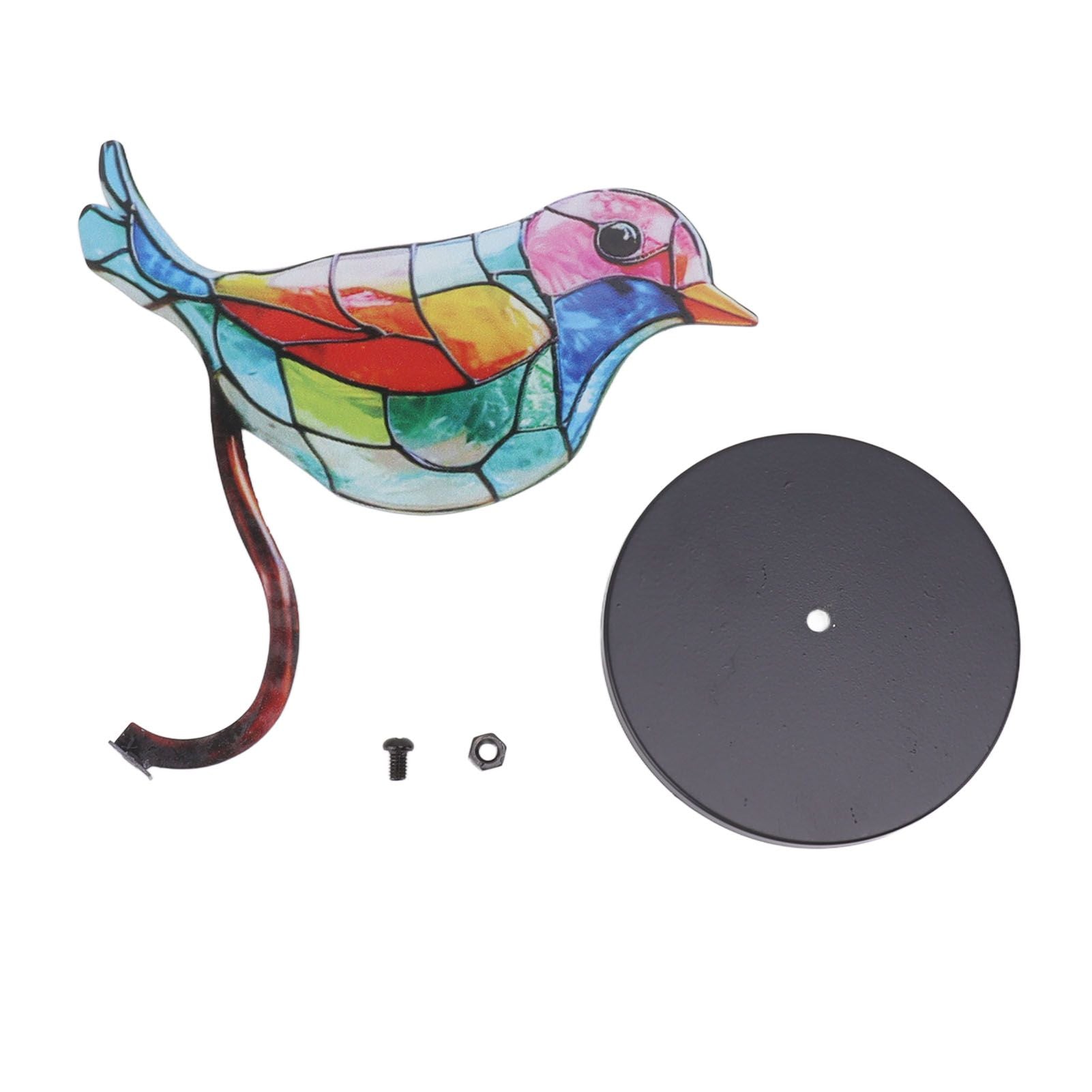 Birds On Branch Desktop Ornaments Iron Double Painted Bird Colorful Birds Ornament Tablet for Indoor Decoration 1 Bird