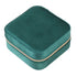 Velvet Jewelry Box Compact Small Zippered Travel Organizer Portable Storage Case for Daily Use Blackish Green