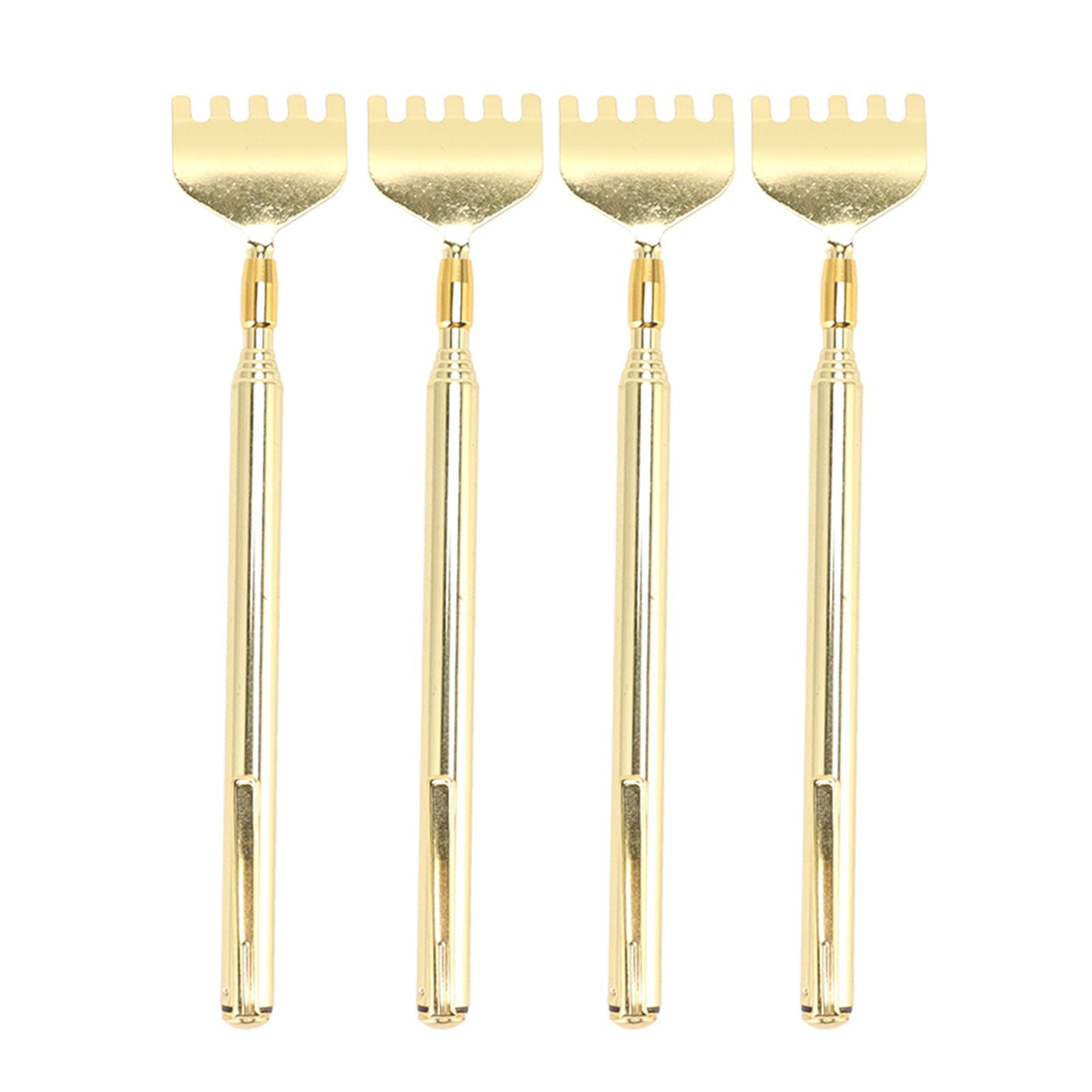 4PCS Extendable Back Scratcher Portable Stainless Steel Telescoping Back Scratcher for Massage