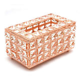 Tissue Dispenser Light Luxury Napkin Storage Box Metal Crystal Glass Tissue Holder for Home