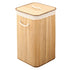 Foldable Laundry Basket Grocery Basket Bamboo Large Capacity Dirty Clothes Storage Bucket for Home 1.7 Original Color Square
