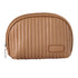 PU Leather Makeup Bag Portable Large Capacity Storage Travel Makeup Bag for Lipstick Cosmetic Brown