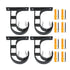 4 Set Curtain Rod Bracket Thickened Aluminum Alloy Black Paint Spraying Rust Prevention Curtain Rod Fixing Hook