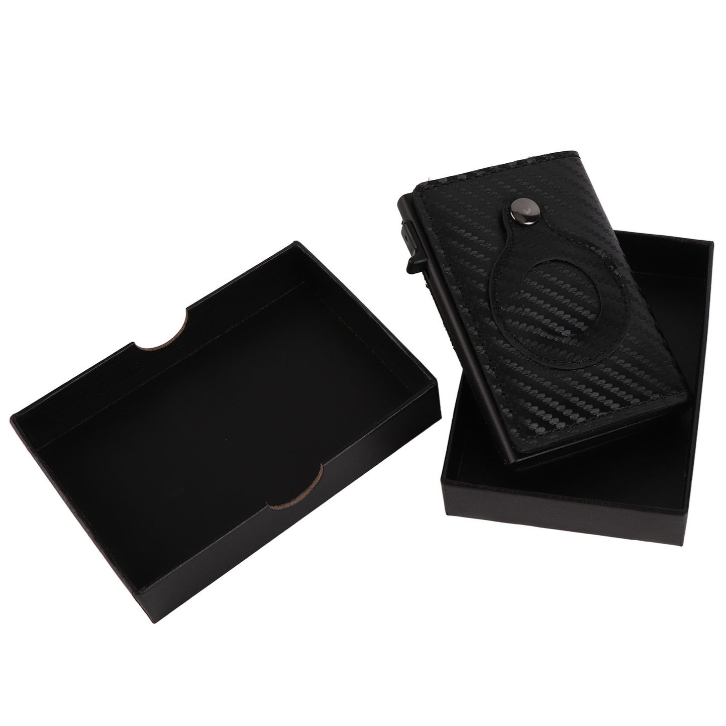 Card Wallet Soft Leather Large Capacity Lose Proof Multifunctional Men Wallet Gift Carbon Fiber Black