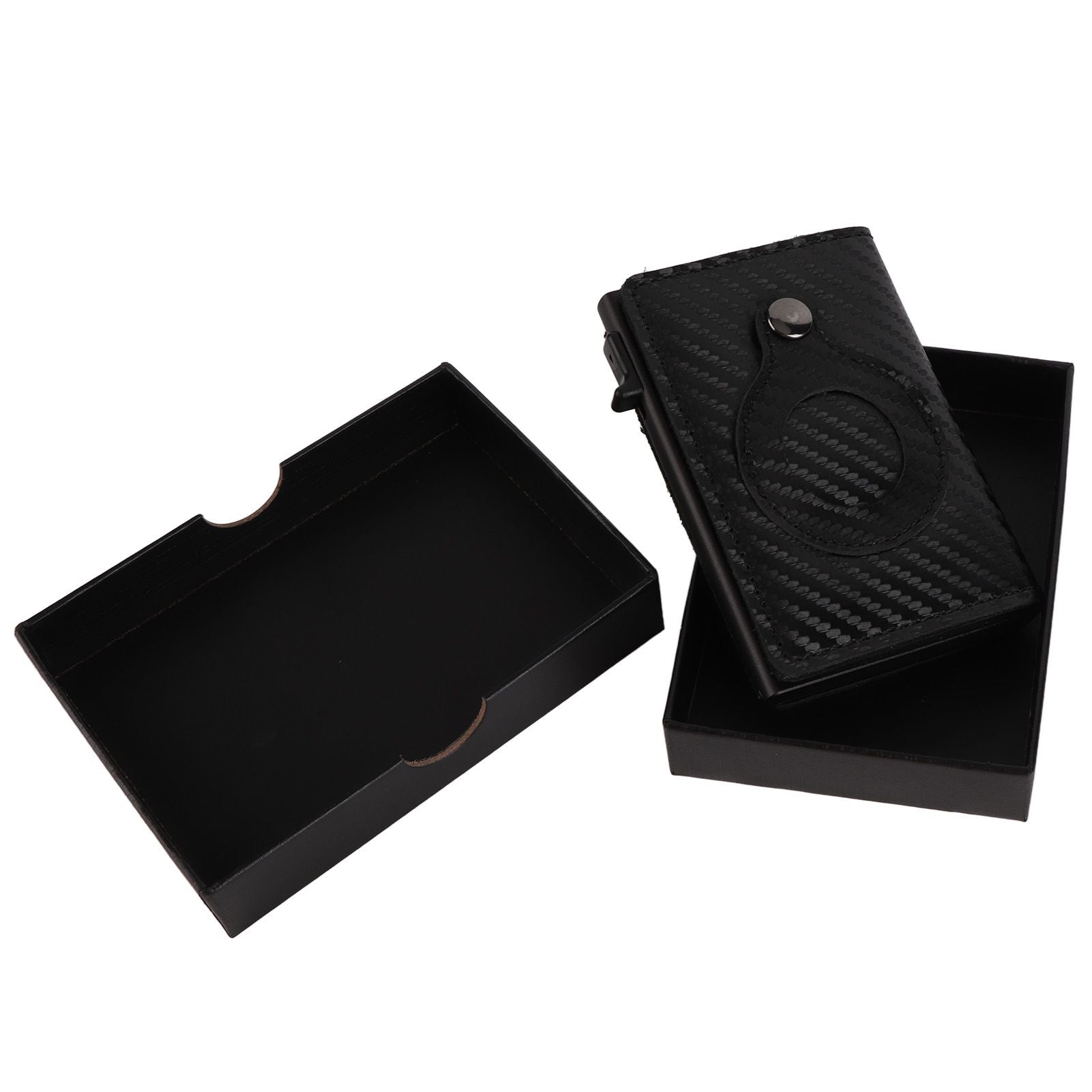 Card Wallet Soft Leather Large Capacity Lose Proof Multifunctional Men Wallet Gift Carbon Fiber Black
