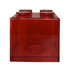 Clear Money Saving Bank Building Block Design Rectangular Transparent Coin Saving Box for Kids Boys Girls Red 8.9x8.9x9.2cm / 3.5x3.5x3.6in