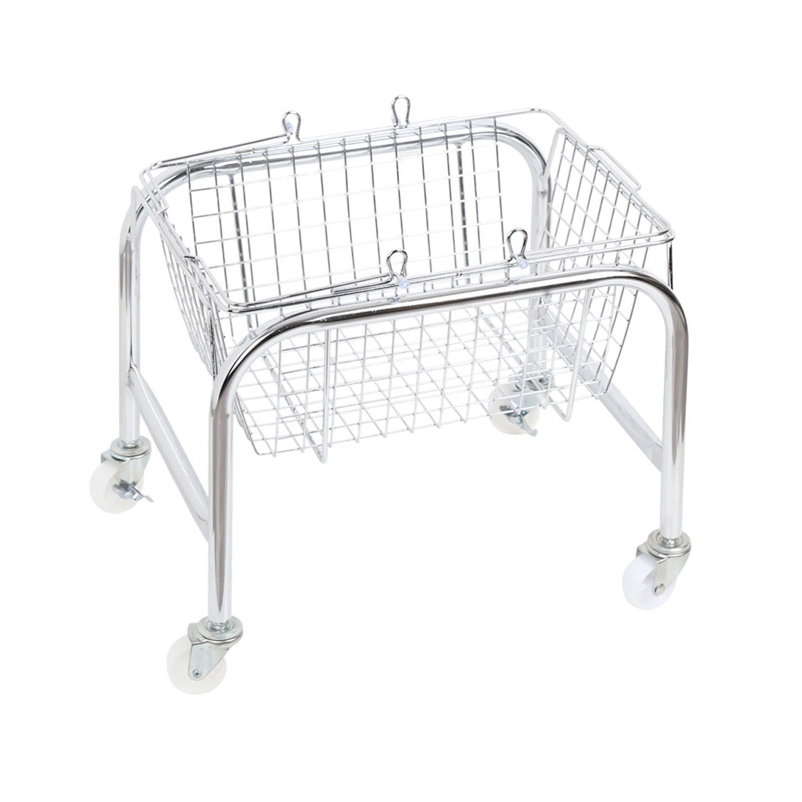 Storage Basket Convenient High Load Bearing Capacity for Bedroom Kitchen Dormitory Supplies Plastic Rolling Wheel + Storage Basket