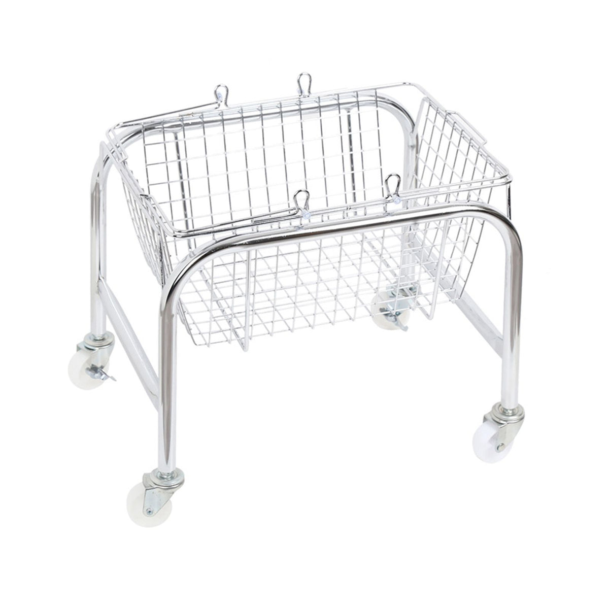 Storage Basket Convenient High Load Bearing Capacity for Bedroom Kitchen Dormitory Supplies Plastic Rolling Wheel + Storage Basket