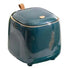 Push Type Desktop Trash Bin with Lid Fashionable Double Layer Large Opening Garbage Container for Living Room Dark Green