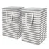2PCS Laundry Basket Reinforced Long Handle Precise Stitching Foldable Cloth Canvas Baskets for Home