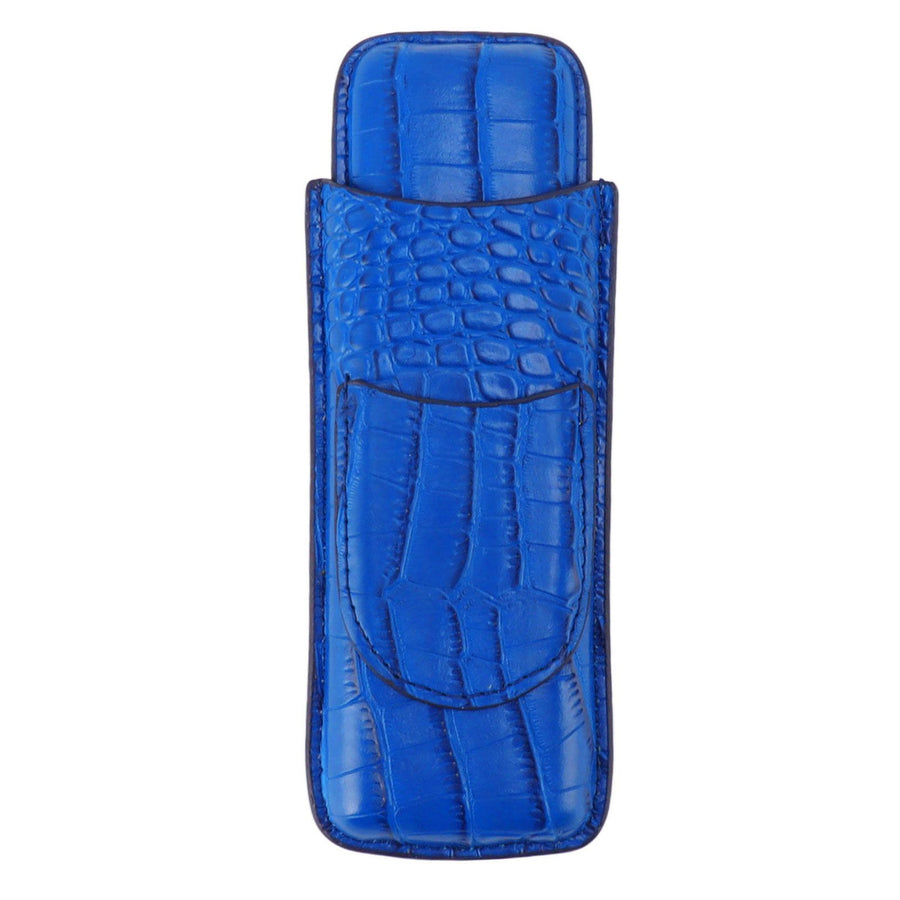 Cigar Case Holder Soft Leather Portable Wear Resistant Vintage Cigar Humidor for Birthday Blue