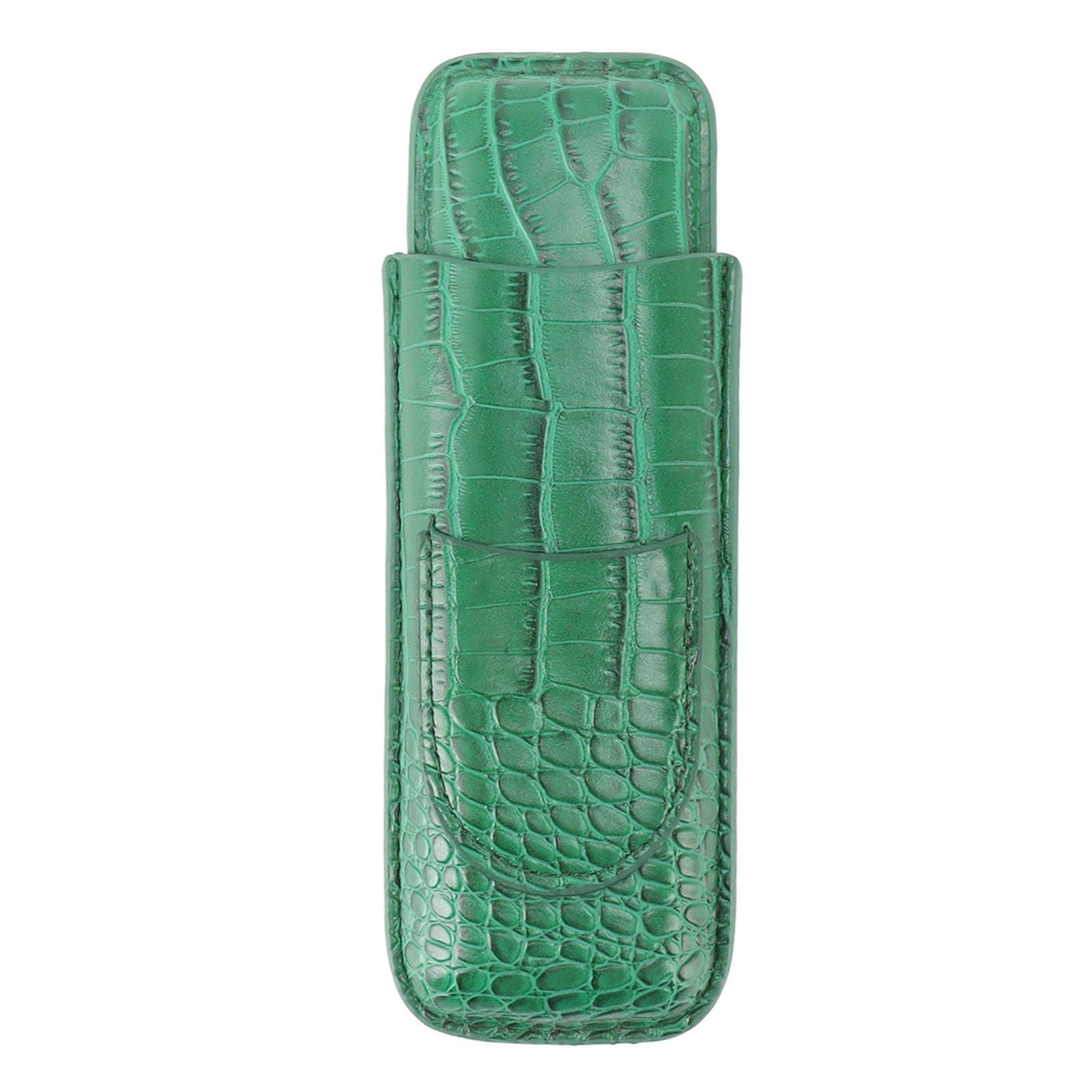 Cigar Case Holder Soft Leather Portable Wear Resistant Vintage Cigar Humidor for Birthday Green