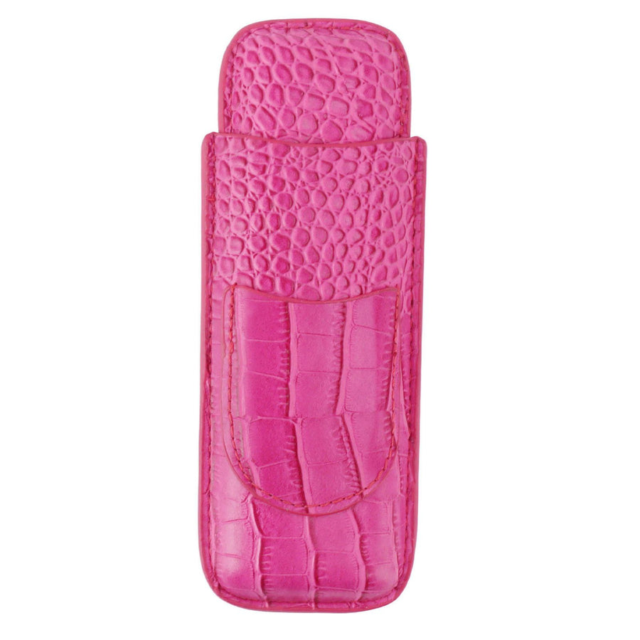 Cigar Case Holder Soft Leather Portable Wear Resistant Vintage Cigar Humidor for Birthday Pink