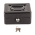 Metal Cash Box 6 Compartments High Safety Money Box with Money Tray and Key Lock for Home Business Black