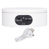 Rotating Display Stand 5.5lb Load Capacity 360 Degree Photography Turntable Plug in Battery Knob Speed Control White 12cm/4.7in
