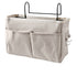 Nightstand Hanging Bag Cotton Linen Bedside Storage Pocket Organizer Basket for Bunk Bed Dorm Rooms White