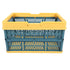 Collapsible Baskets with Handles PP Waterproof Collapsible Storage Crates for Home Kitchen Bedroom Office Yellow Green Large Size