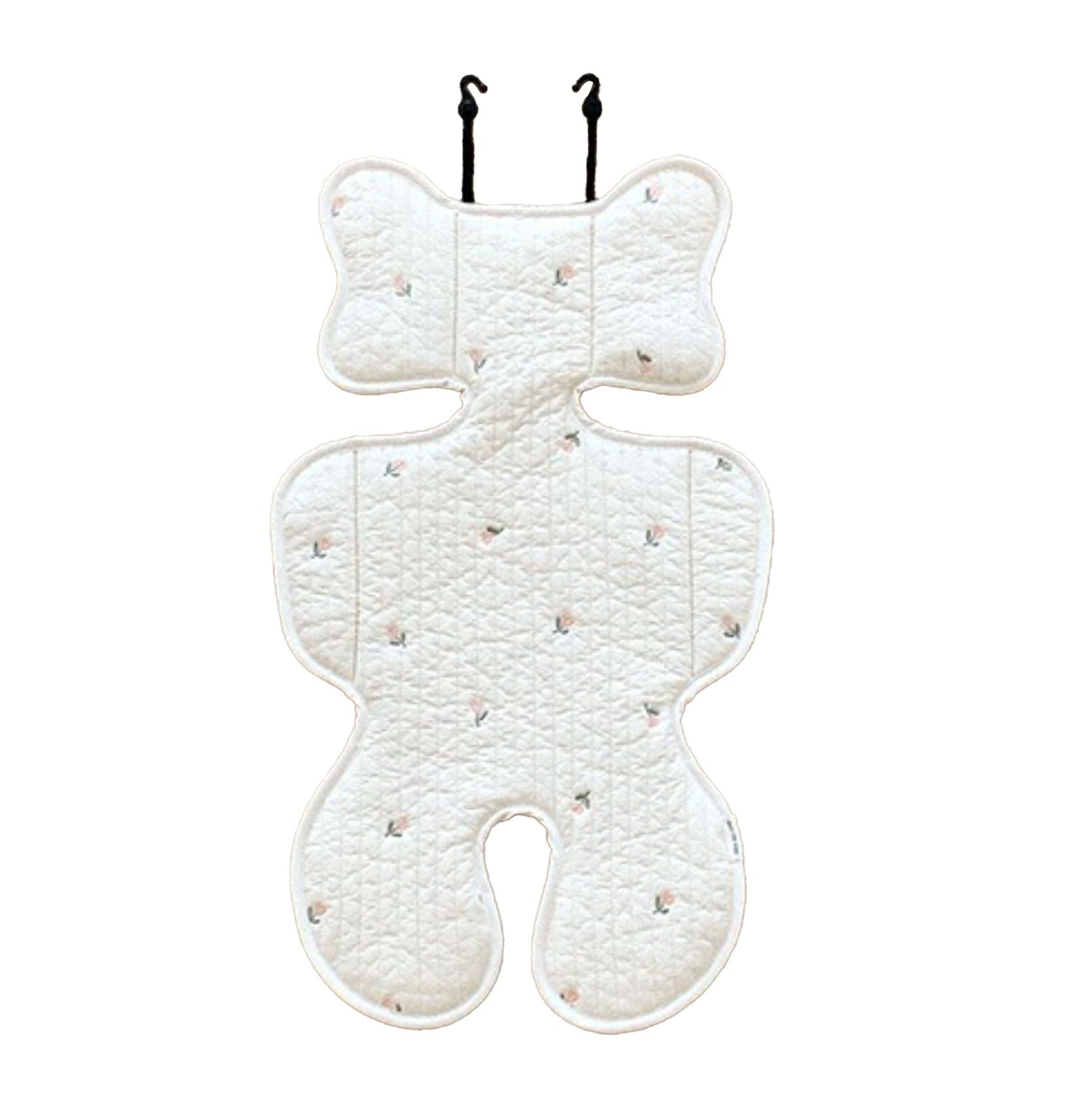 Soft Baby Stroller Seat Cushion Breathable Pure Cotton Infant Car Seat Head Neck Body Support Thin Style Tulip