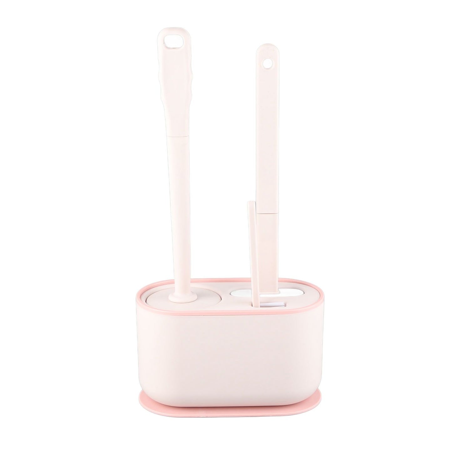 Long Handle Toilet Brush Set Deep Cleansing Multifunctional Hanging Toilet Brush Set for Bathroom Sakura Pink