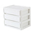 Storage Drawer Multi Layers Stackable Dustproof Desktop Storage Box Organizer for Student Dormitory Home Cosmetics 3 Layers White