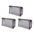 3Pcs Mesh Makeup Bag Waterproof EVA Triangular Design Semi Transparent Mesh Zipper Pouch for Cosmetic Travel Outdoor