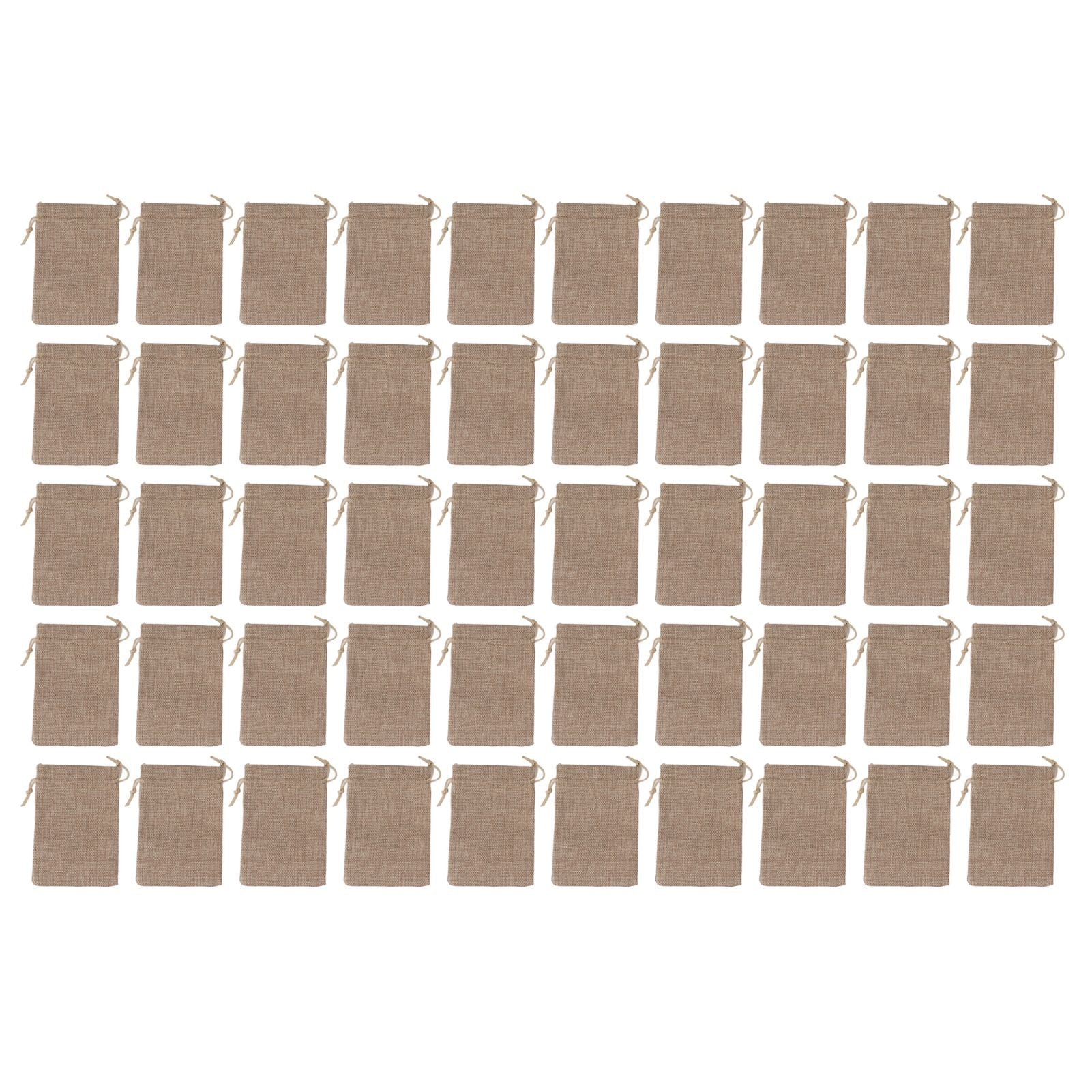 50PCS Burlap Gift Bags with Drawstring Linen Jewelry Pouches Wedding Hessian Jute Bags for Party DIY Craft