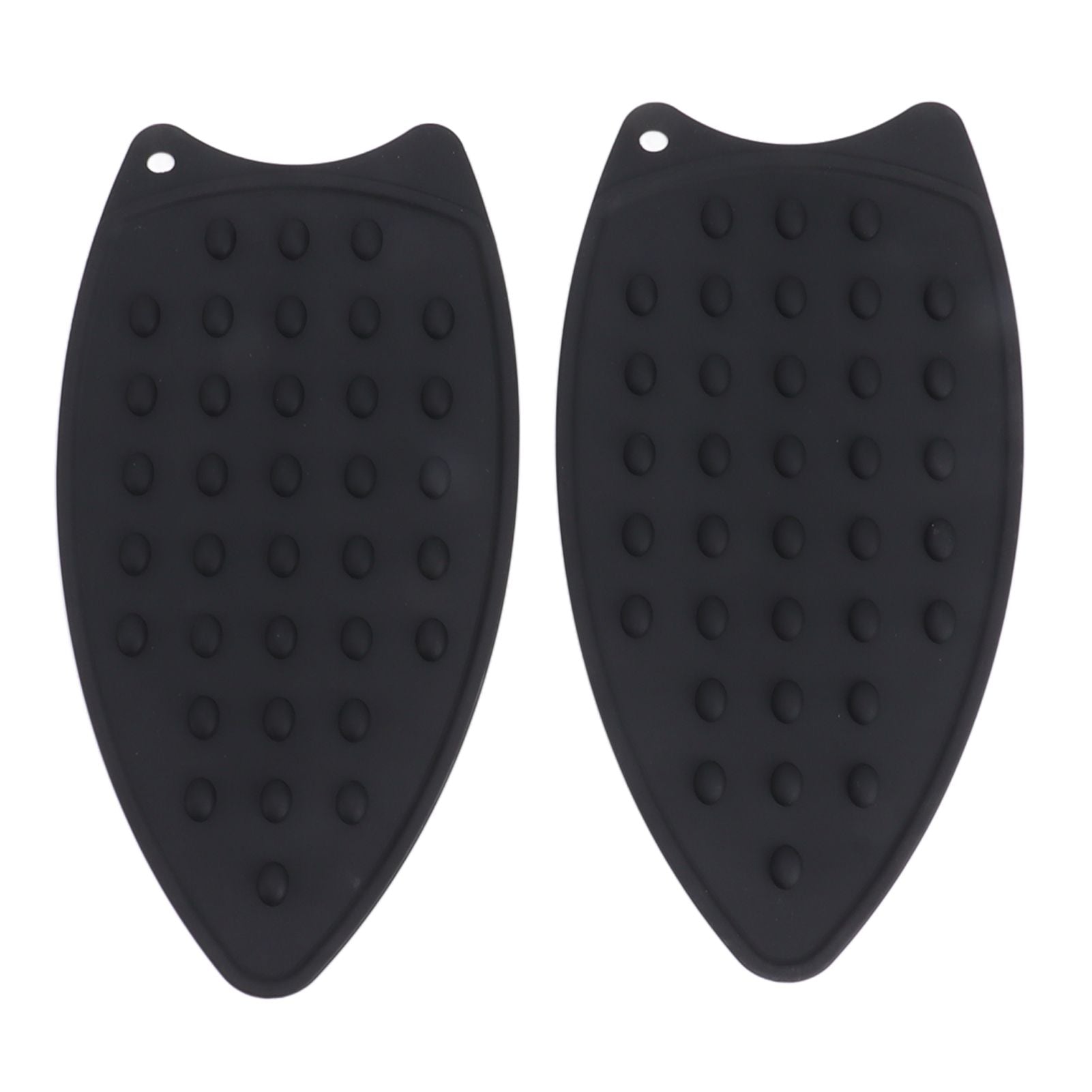 2Pcs Silicone Iron Rest Pad Durable Impact Resistant Heat Resistant Iron Mat for Ironing Boards Irons Black