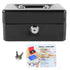 Metal Cash Box with Lock Safety Portable Small Metal Storage Box with 2 Keys for Money Document Home Car