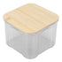 Airtight Food Storage Container Clear Food Storage Jar with Bamboo Lid for Noodles Flour Cereal Rice Tea Coffee Beans 650ml 10.7x8.2cm / 4.2x3.2in