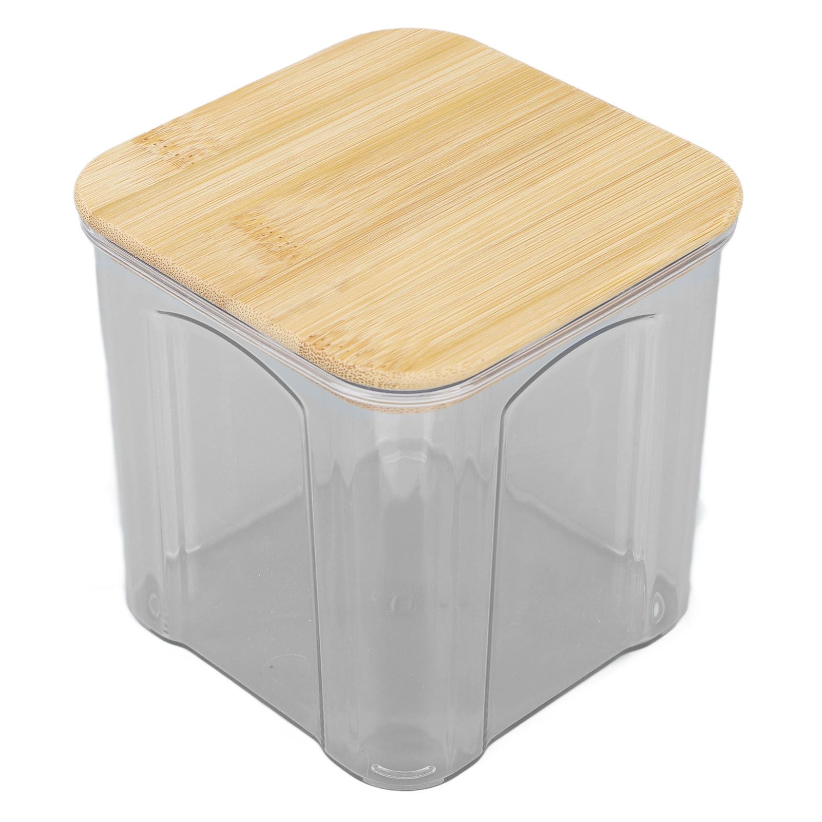 Airtight Food Storage Container Clear Food Storage Jar with Bamboo Lid for Noodles Flour Cereal Rice Tea Coffee Beans 900ml 10.7x11cm / 4.2x4.3in