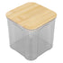Airtight Food Storage Container Clear Food Storage Jar with Bamboo Lid for Noodles Flour Cereal Rice Tea Coffee Beans 900ml 10.7x11cm / 4.2x4.3in