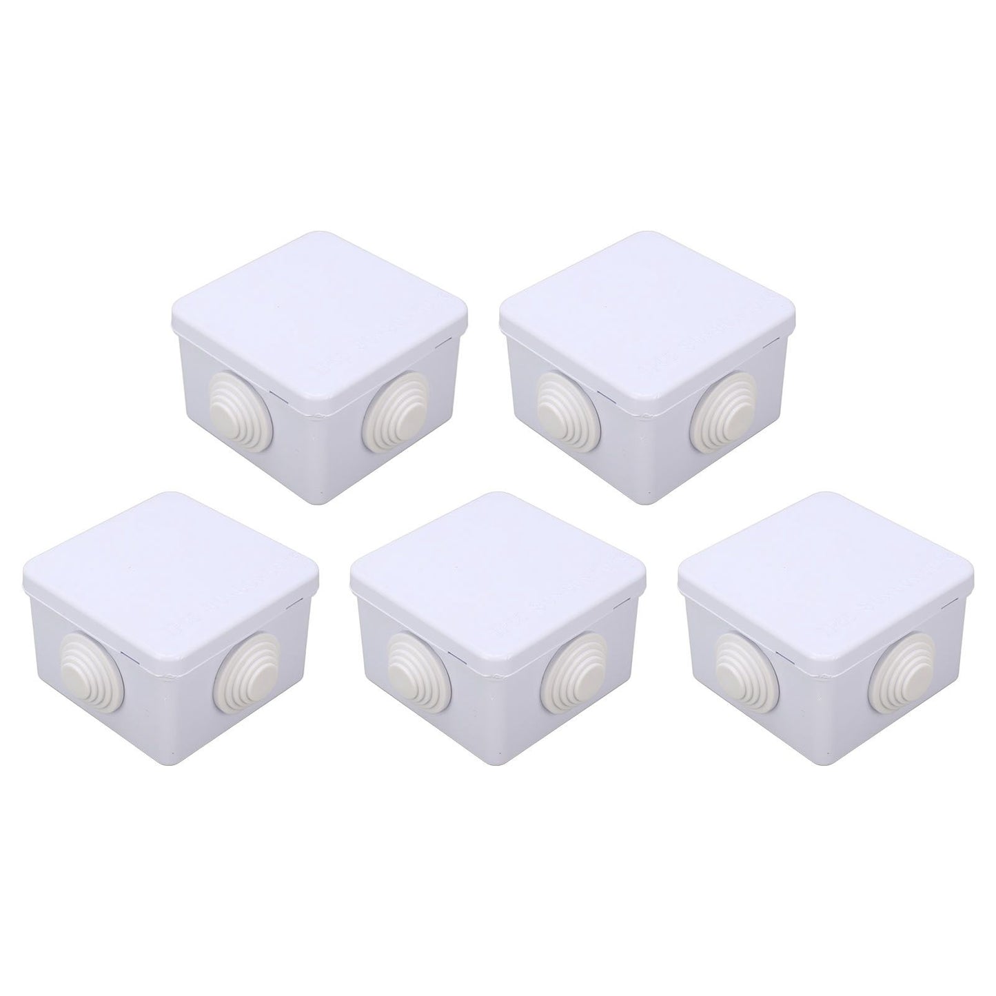 5Pcs Plastic Waterproof Cable Box with Rubber Plug IP55 Waterproof Plug Junction Wire Box